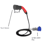 Bemis C2C - Karavan Şarj Adaptörü/Kablosu, 3/16A Priz - Type2 Monofaze Fiş 16A