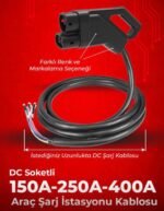DC Şarj Soketi Bir Ucu Açık Kablolu 5 m 150A - Görsel 2